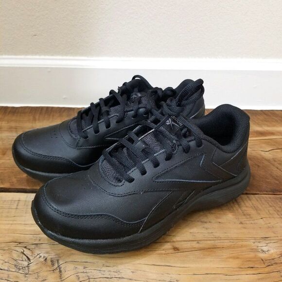 Reebok DMX MAX Black Leather Walking Shoes Size 7.5 - Picture 1 of 7